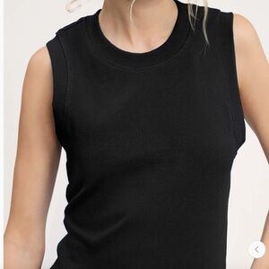 La Miel Black Sleeveless Ribbed Tank Top | Size M | Minimalist Essential
